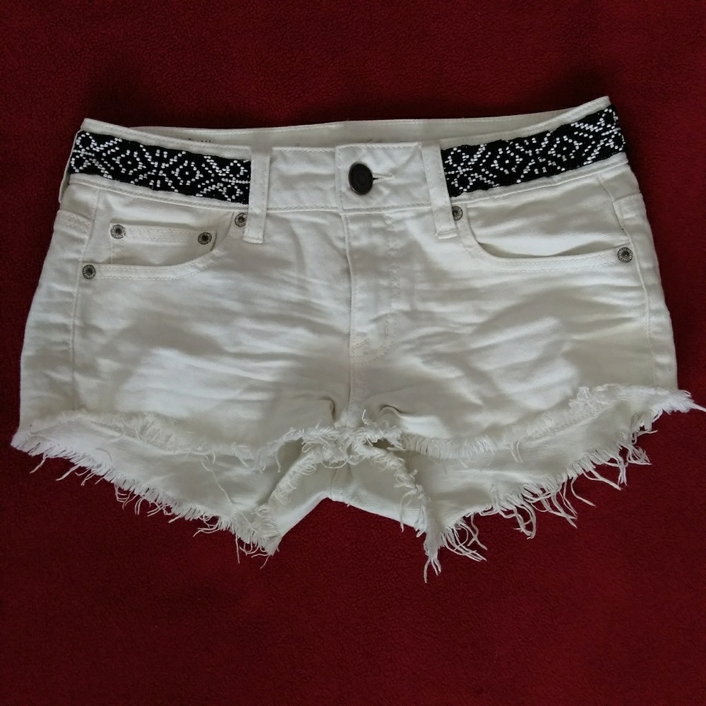 Beaded American Eagle Jean Shorts Distressed